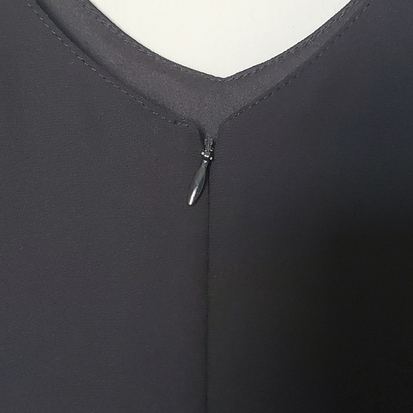 Vtg 70s Joseph Ribkoff Couture Little Black Dress LBD V-Neck Sleeveless USA 8 - Picture 8 of 12